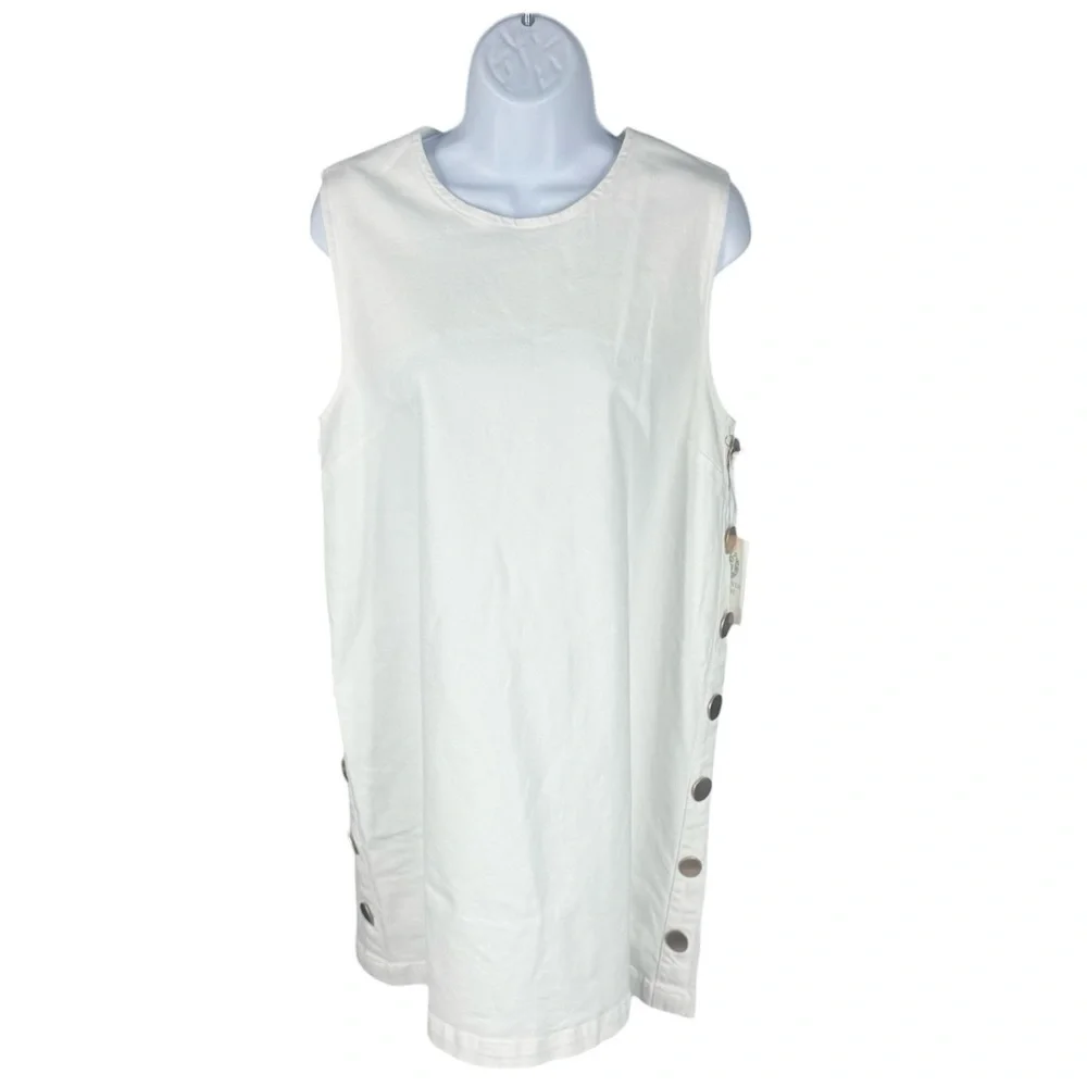 Tuckernuck Hyacinth House Bitsy Twill Mini Swing Dress White NWT Size L - Picture 3 of 12